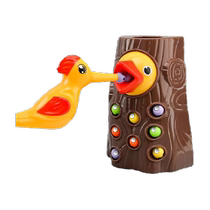 Childrens Woodpecker Toy Puzzle Early Education Fishing and Insect Catching Game Magnetic Bird Catching Insects Parent-child Interaction and Brain Use