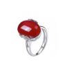 925 sterling silver fashionable adjustable ring chalcedony
