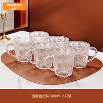 Upscale light and luxurious selection of glacier glass water cup children home ins wind with handle water cup suit high