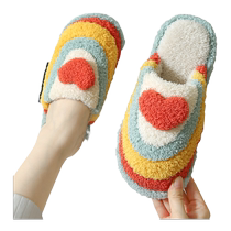 Home cotton slippers for women winter warm indoor plush cute home thick-soled non-slip couple autumn and winter cotton slippers for men