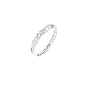 S999 pure silver knotted open ring for women light luxury