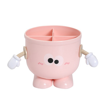Cartoon big-eye pen holder multi-function office makeup brush