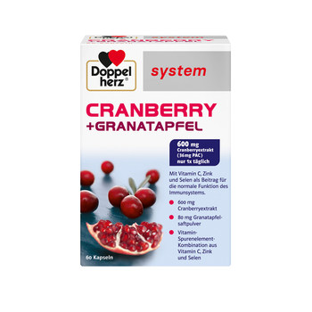 German double heart cranberry pomegranate extract anthocyanin care women's urinary health capsules 60 ແຄບຊູນ