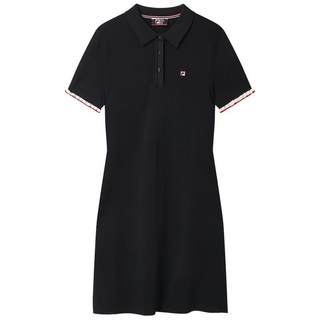 FILA 斐乐官方女子连衣裙2023夏季POLO编织裙休闲百搭潮流裙子女