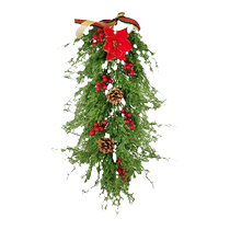 Christmas pine needle wall hanging bells and balls European and American home simulation door decorations window wall hanging Christmas decorations