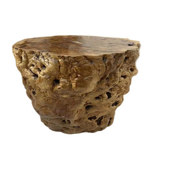 Jujube pier log tree stump ໄມ້ແຂງຕົ້ນໄມ້ pier ຮາກ carving ຕາຕະລາງຊາ stool ຊາ stool round stool flower stand art strange stone base