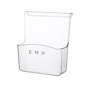 Transparent storage box outside kitchen cabinet door
