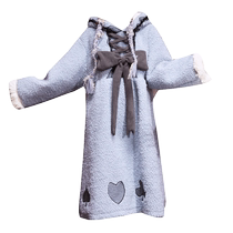 Gukoo Nutshell Nightgown Womens Winter Cute Rabbit Hooded New Warm Womens Home Clothes Nightgown