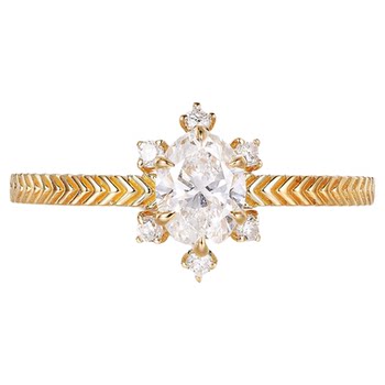 Eugene hi 18k gold cultured diamond wheat ear ring