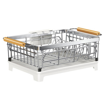 304 stainless steel dish drain basket kitchen countertop sink bowl chopsticks large capacity storage rack bowl rack drain rack