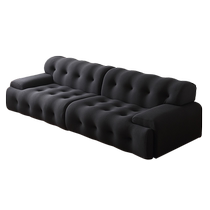 Cavanna Rochburg biscuit fabric sofa cream mid-century style minimalist black living room straight row small apartment home