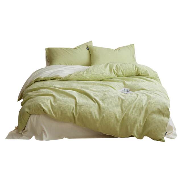 All-cotton corrugated yarn jacquard log style four-piece set