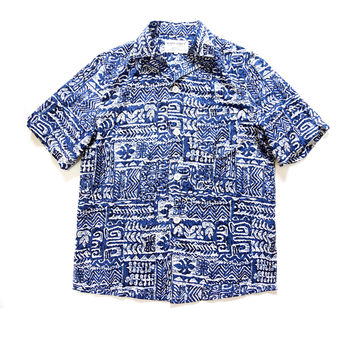 ALORS JOINTIF24SS Retro Palm Leaf Hawaiian Shirt Cuban Collar Aloha Short Sleeve Beach Shirt