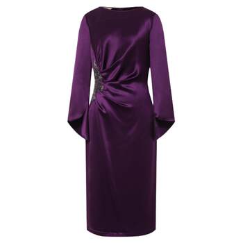 [Acetate Satin Dress]Bblluuee/Pink Blue Wardrobe 2026 Spring Collection Oriental Style Rhinestone Dress