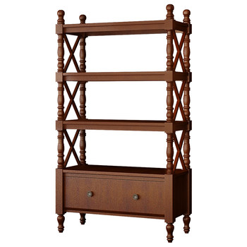 American style bookshelf household solid wood simple floor standing