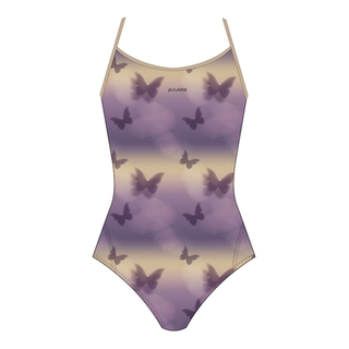 pulassi泳衣女款高级感2025新款连体竞速游泳馆专用游泳衣迷蝶紫