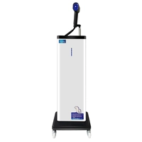 Вертикальный яркий синий свет, спрей белого цвета