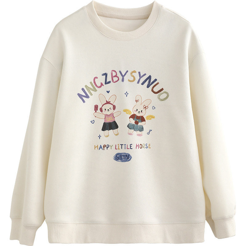 Princess Nono S1N junior high school student college style round neck sweatshirt for women spring new youth Korean style pullover top