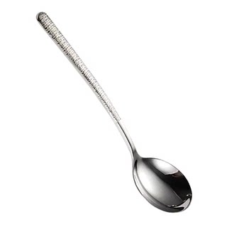 New light luxury eating stainless steel soup spoon tableware household long handle round spoon