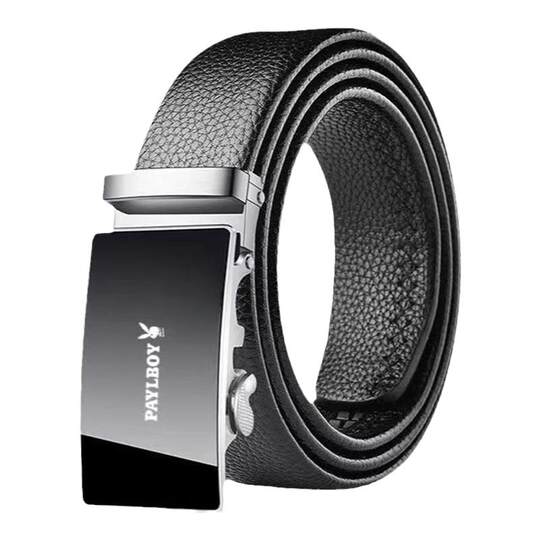 Playboy Belt Men's Genuine Leather Automatic Buckle Business Belt for Young and Middle-aged Korean Version Versatile Student Cow Leather Trouser Belt