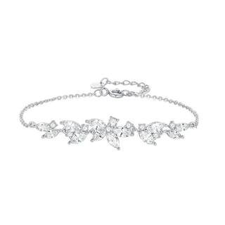 Zhou Dasheng female wisteria flower sterling silver bracelet