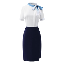 Stewardess uniform temperament professional shirt summer short-sleeved etiquette broadcast host formal sales office work clothes fashionable
