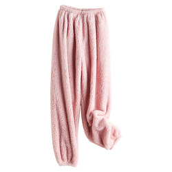 Coral velvet fairy warm pants autumn and winter style plus velvet thickened warm home pants outer wear lazy pajama pants women's flannel