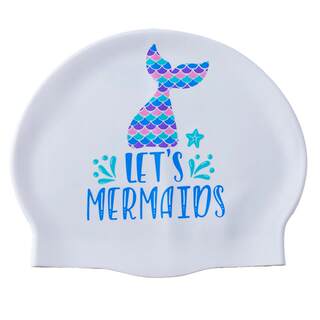 艾慕狐美人鱼双面印花游泳帽女长发硅胶防水不勒头2025新款泳帽