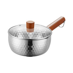 Supor Japanese-Style Yukihira Pot, Stainless Steel Small Milk Pot, Non-Coated Instant Noodle Pot, Steaming Pot for One Person, Hot Milk and Baby Food Pot