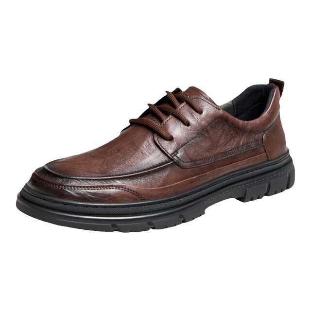 Color-grabbed leather surface 90 curved soft-soled leather shoes