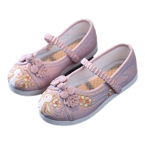 Old Beijing childrens cloth shoes girls embroidered shoes Chinese style childrens costume shoes babys handmade antique Hanfu shoes~~