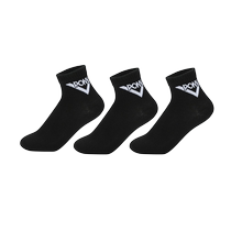 PONY mens and womens socks classic black socks sports socks three pairs 241K3AJ02BK