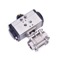 304 pneumatic stainless steel ball valve Q611F-16P internal thread switch valve 4 points 6 points three-piece high platform ball valve