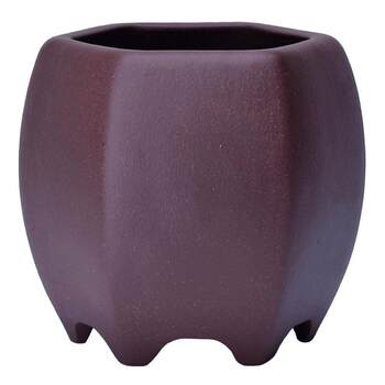 Dade no. yixing original mineral purple clay flower pots premium bonsai potted purple clay mouth hexagonal orchid pots clivia pots