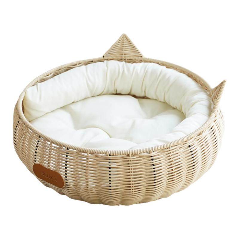 Cat nest, summer imitation rattan cat bed, pet cat mat, cat mat nest, universal for all seasons, washable round dog nest