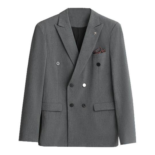 Romon double-breasted suit men's suit wedding formal suit