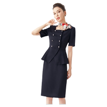 High-end professional suit for women summer short-sleeved strong aura fashionable and slim executive work clothes formal dress
