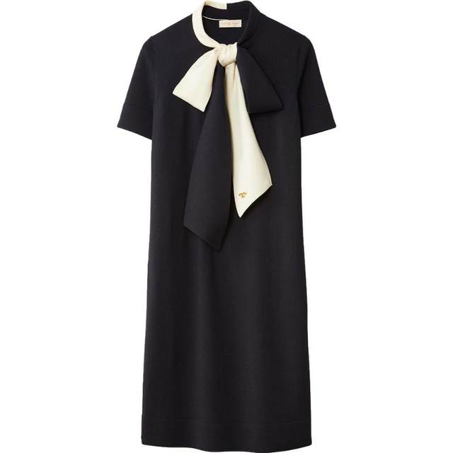 TORY BURCH Tang Libaiqi knotted knitted short-sleeved dress 63205