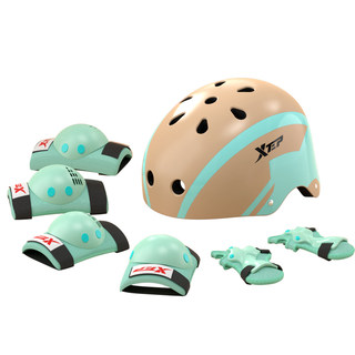 Xtep children's roller skating protective gear riding helmet set balance car bicycle skateboard skating knee pads protective equipment