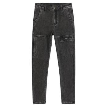Spring and autumn fashionable zippered multi-pocket trousers and jeans