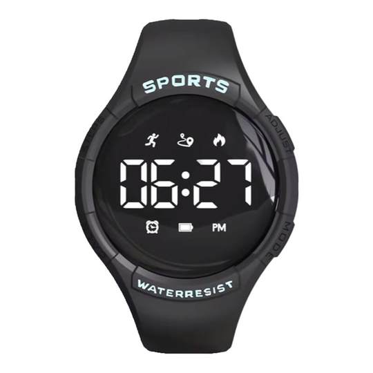 潮流电子手表男女中学生无声震动闹钟防水运动多功能计步手环考试