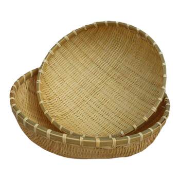 Bamboo storage basket for draining rice, washing vegetables and steamed buns basket