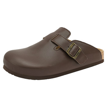 Ubz waterproof foreskin brown birkenstock half slippers for women 2025 autumn new slip-on birkenstock shoes