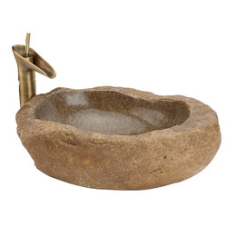 Stone wash basin outdoor retro pebble counter basin natural stone wash basin courtyard art basin wash basin