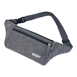 New waterproof Oxford cloth casual waist bag thin close-fitting running sports mobile phone bag three-layer zipper waist bag for men