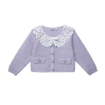 self-portrait 2023 early autumn lilac baby doll collar long-sleeved cute top