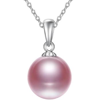 Demi s925 silver round pearl necklace single pendant