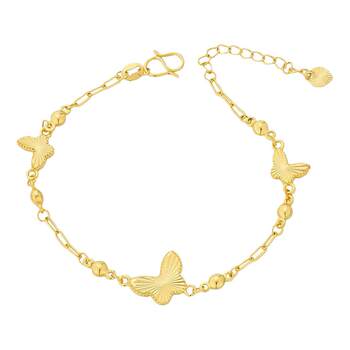 18k gold laser butterfly bracelet for women 2025 new light luxury niche exquisite high-end ancient gold hand jewelry