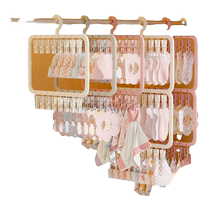 Baby and childrens clothes hanger one-structure multi-hanging clothes hanger with clips household storage artifact baby socks drying rack