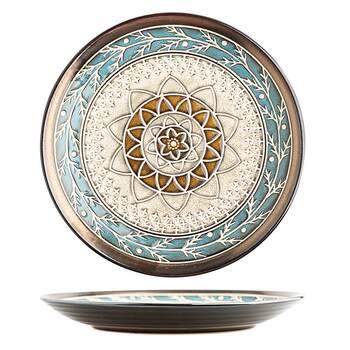 Sheli retro ceramic plate dish for household use